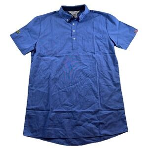 Men's Waffle House Blue Employee Uniform Short Sleeve Shirt- Size Medium